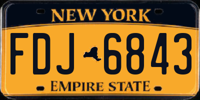 NY license plate FDJ6843