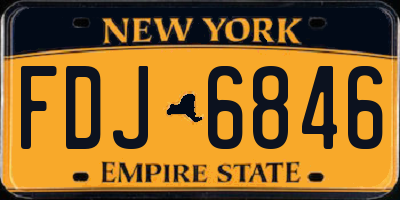 NY license plate FDJ6846