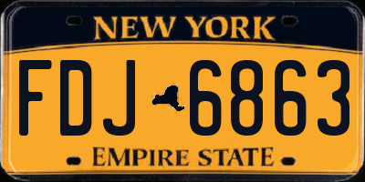 NY license plate FDJ6863