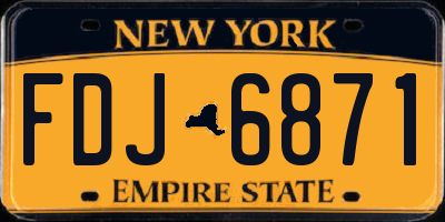 NY license plate FDJ6871