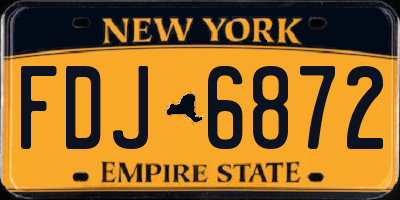 NY license plate FDJ6872