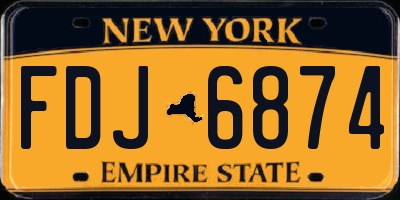 NY license plate FDJ6874