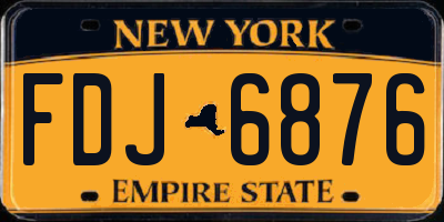 NY license plate FDJ6876