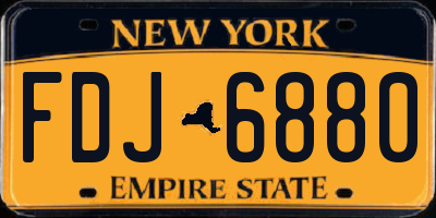 NY license plate FDJ6880
