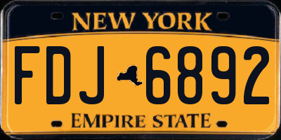NY license plate FDJ6892