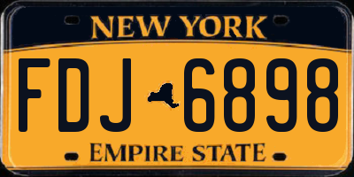 NY license plate FDJ6898