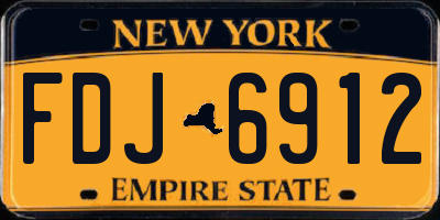 NY license plate FDJ6912