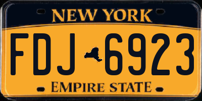 NY license plate FDJ6923