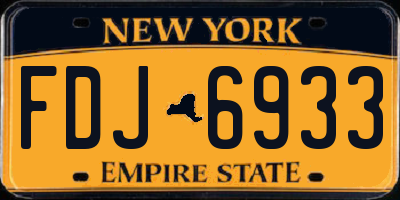 NY license plate FDJ6933