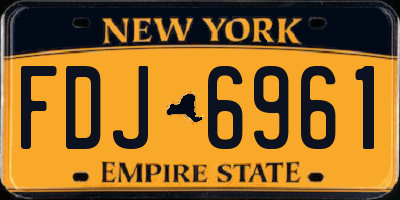NY license plate FDJ6961