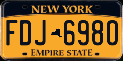 NY license plate FDJ6980
