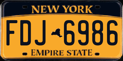 NY license plate FDJ6986