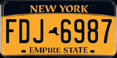 NY license plate FDJ6987