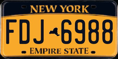 NY license plate FDJ6988