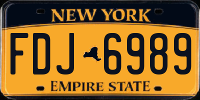 NY license plate FDJ6989