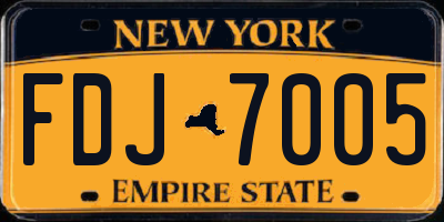 NY license plate FDJ7005