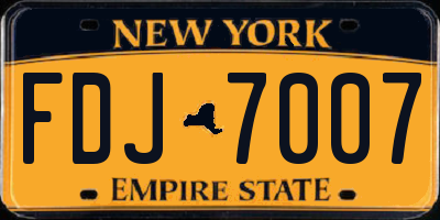NY license plate FDJ7007