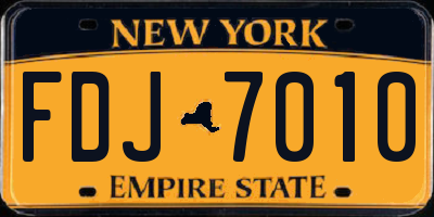 NY license plate FDJ7010