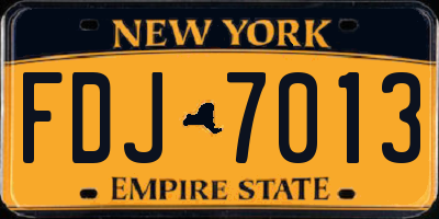 NY license plate FDJ7013