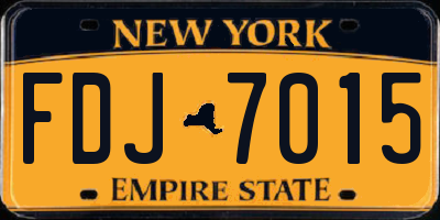 NY license plate FDJ7015
