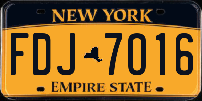 NY license plate FDJ7016