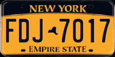 NY license plate FDJ7017
