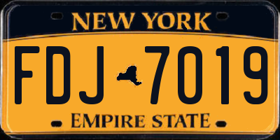 NY license plate FDJ7019