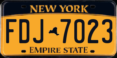 NY license plate FDJ7023