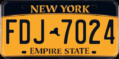 NY license plate FDJ7024