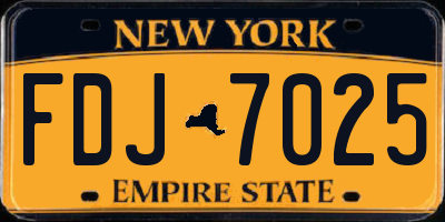 NY license plate FDJ7025