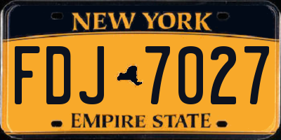 NY license plate FDJ7027