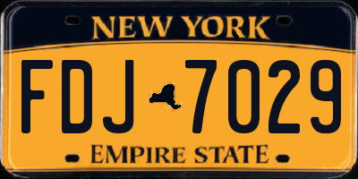 NY license plate FDJ7029