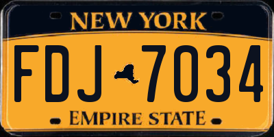 NY license plate FDJ7034