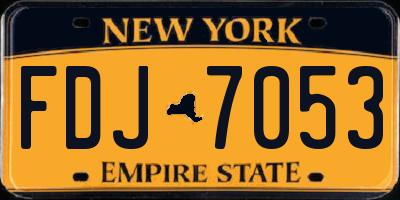 NY license plate FDJ7053