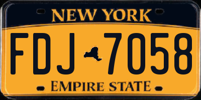 NY license plate FDJ7058