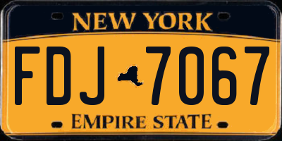 NY license plate FDJ7067
