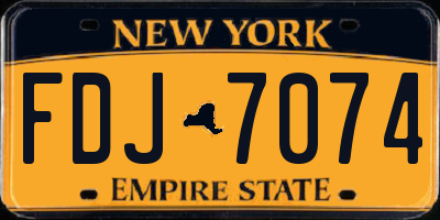 NY license plate FDJ7074