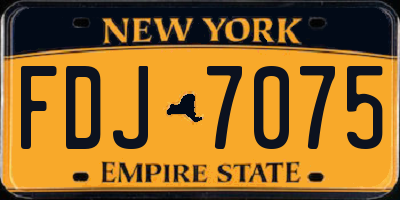 NY license plate FDJ7075