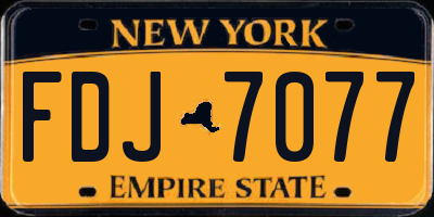 NY license plate FDJ7077