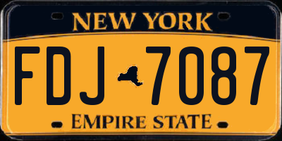 NY license plate FDJ7087