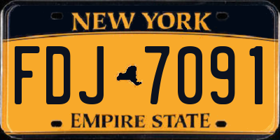 NY license plate FDJ7091