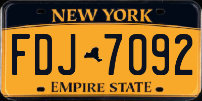 NY license plate FDJ7092