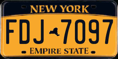 NY license plate FDJ7097
