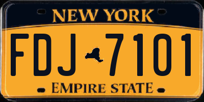 NY license plate FDJ7101