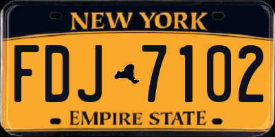 NY license plate FDJ7102