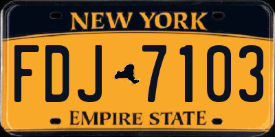 NY license plate FDJ7103