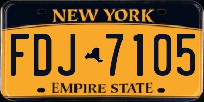 NY license plate FDJ7105