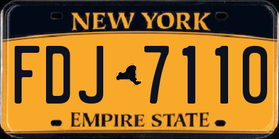 NY license plate FDJ7110