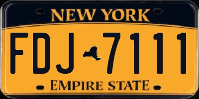NY license plate FDJ7111
