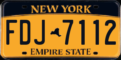 NY license plate FDJ7112